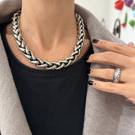 Collana Spiga Ottone Silver