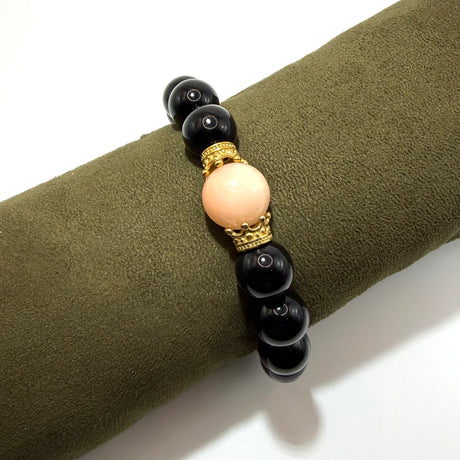 Bracciale Onice, resina e Corone (Copia)