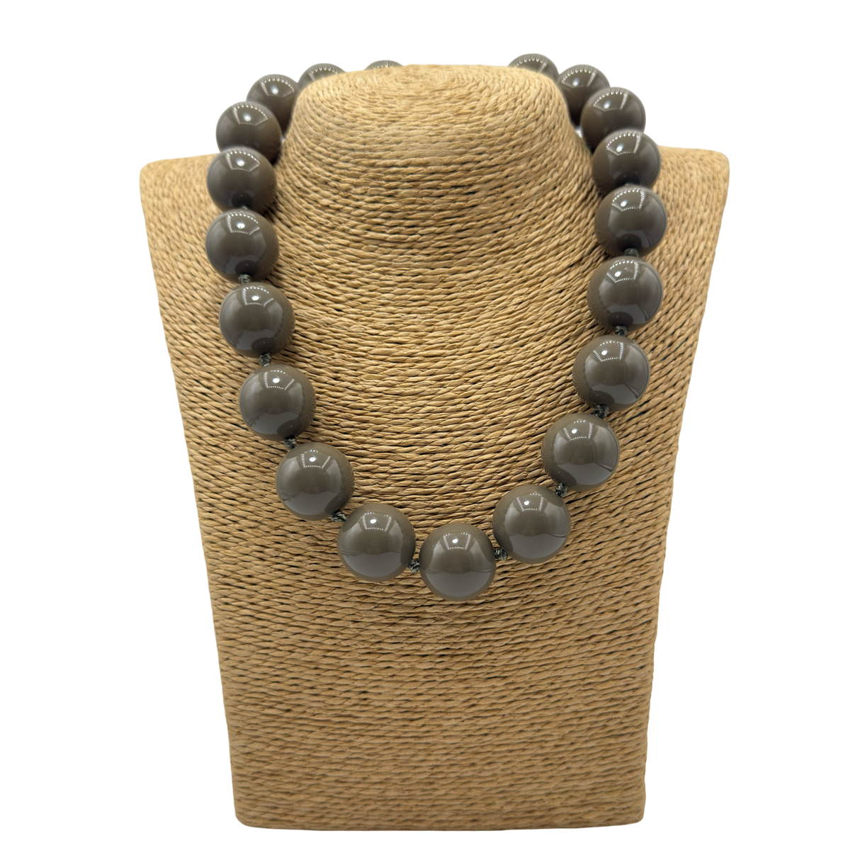 Collana sfere in Resina Taupe