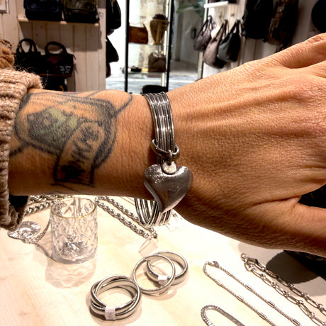 Bracciale 5 fili Cuore Acciaio inossidabile