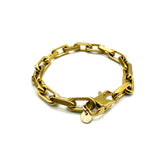 Bracciale maglia rolò rettangolo dorato acciaio inossidabile