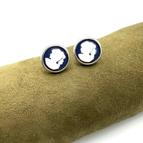 Orecchini Cammeo Donna Blu Argento925