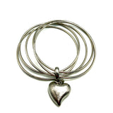 Bracciale 5 fili Cuore Acciaio inossidabile