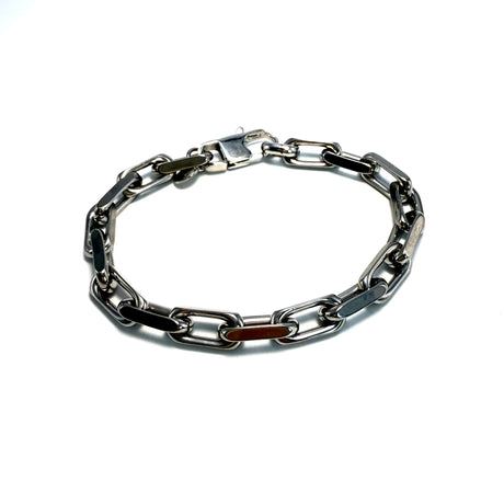 Bracciale maglia rolò rettangolo acciaio inossidabile