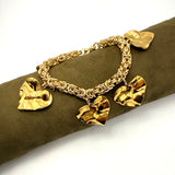 Bracciale Bizantina Dorata e Cuori Acciaio inossidabile