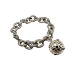 Bracciale maglia rolò rigata e Mina anni 60' in Argento925