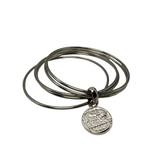 Bracciale rigido 5 fili con moneta Argento925