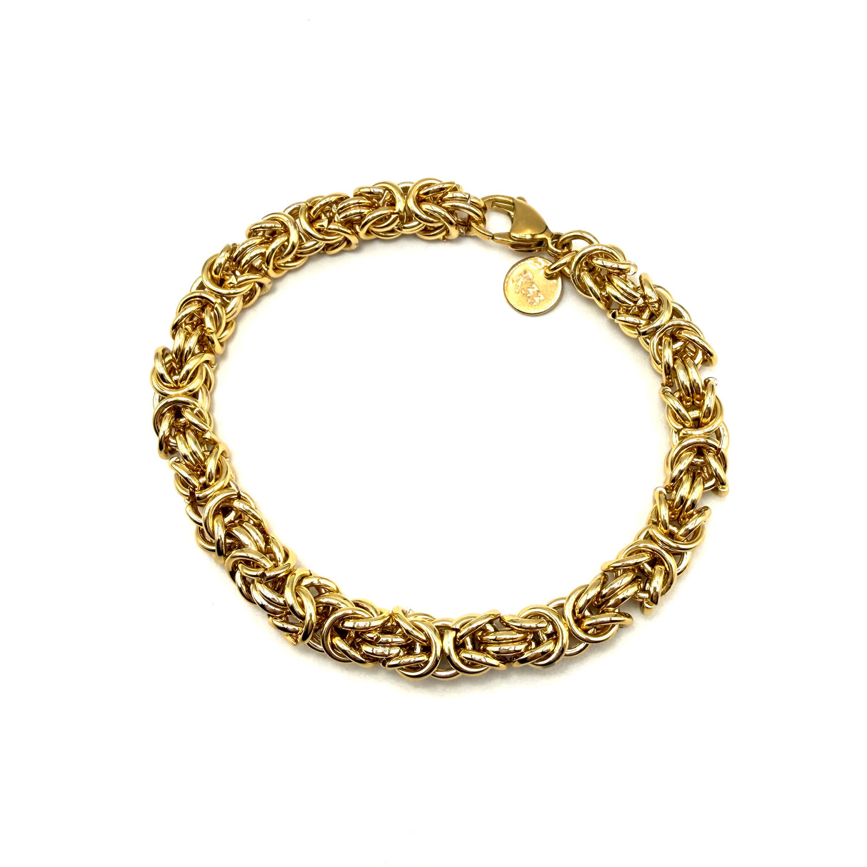 Bracciale Bizantina dorata 6 mm acciaio inossidabile