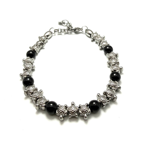 Bracciale pietre e pepite Tartaruga in Acciaio inossidabile