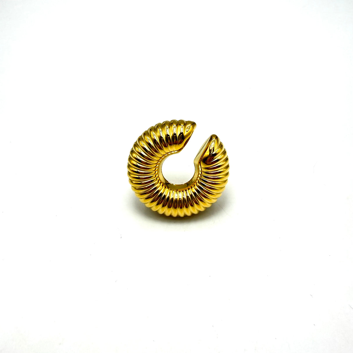 EAR CUFF RIGATO ACCIAIO DORATO