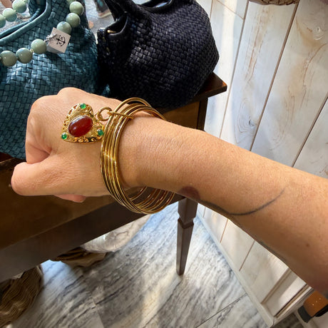 Bracciale 5 fili Lanterna Cuore Corniola