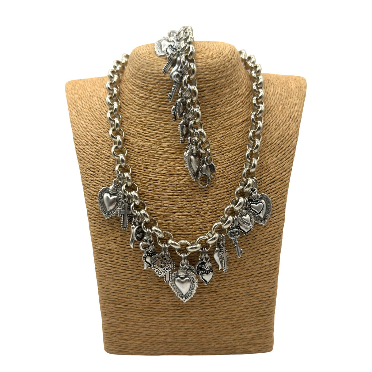 Collana e bracciale Lucky Cuore Sacro Silver DUO