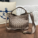 Borsa Mirtilla Small intrecciata Taupe