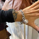 Bracciale maglia rolò rigata e Mina anni 60' in Argento925