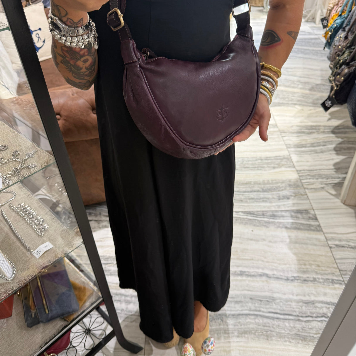 Borsa Marsupio Mezzaluna Burgundy
