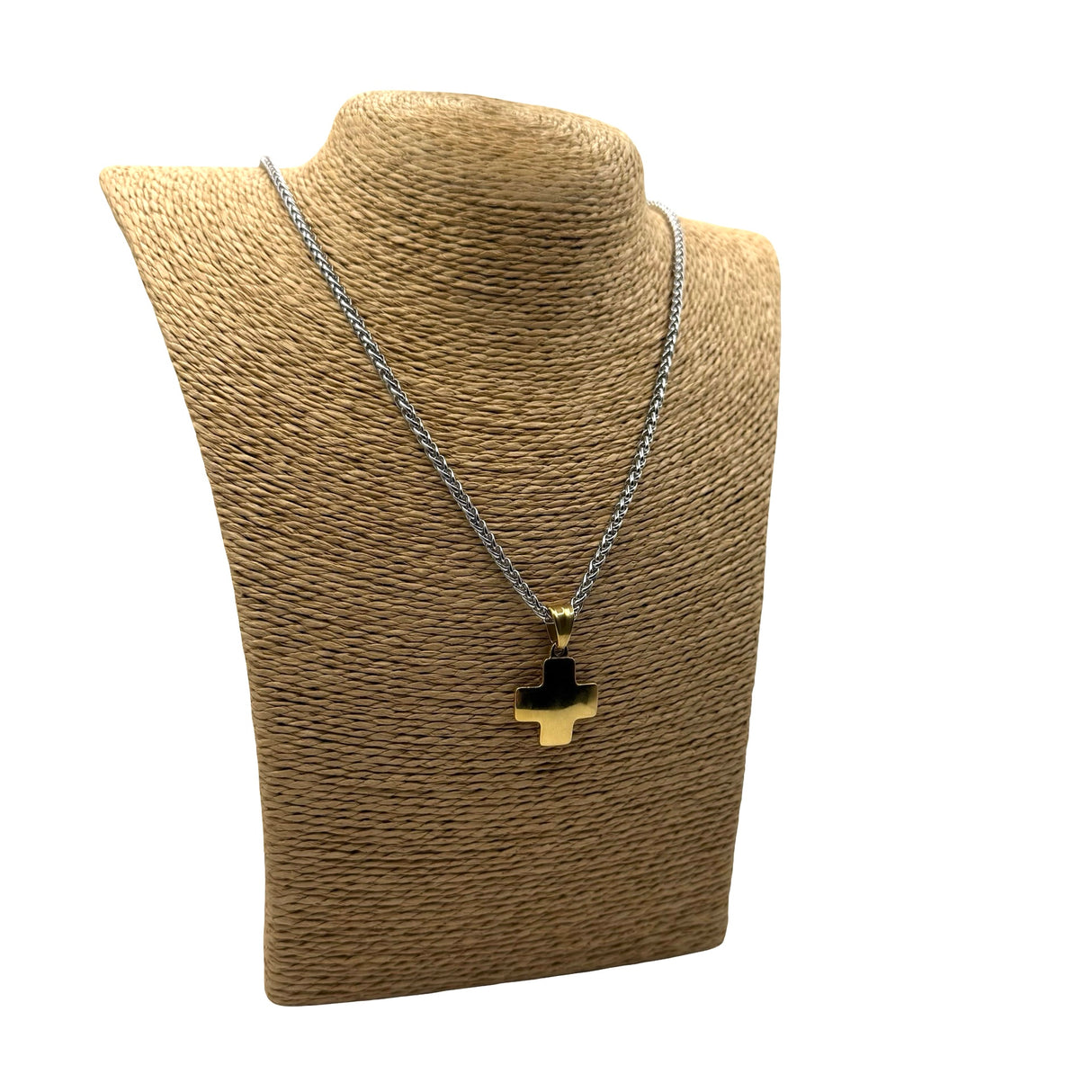 Collana Croce Bicolor acciaio inossidabile