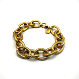 Bracciale Rolò martellato dorato in acciaio inossidabile