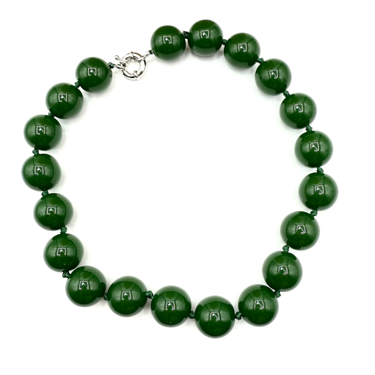 Collana sfere in Resina Verde Muschio