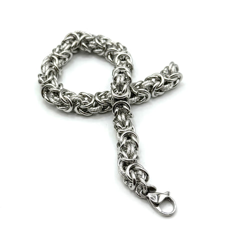 Bracciale Bizantina con anelli godronati 0,8 mm