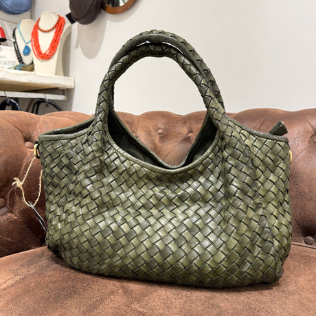 Borsa Intreccio Anita Verde Militare