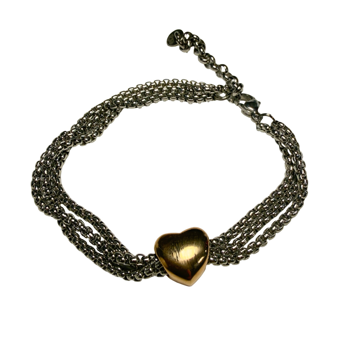 Bracciale pepita cuore Rosè Acciaio inossidabile