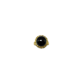 Anello rotondo Etrusco Cabochon Ottone e Onice