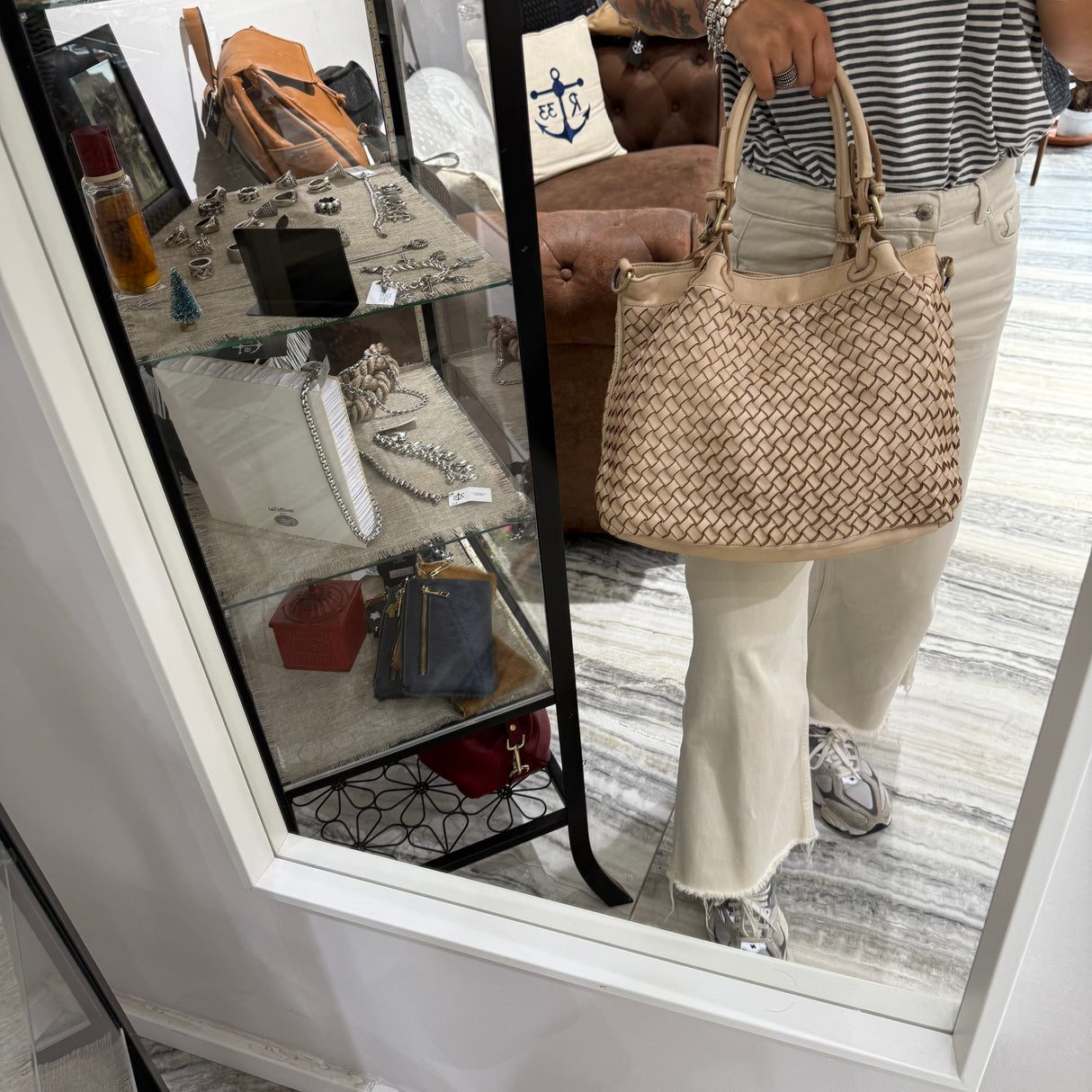 Borsa Intreccio Small Crema