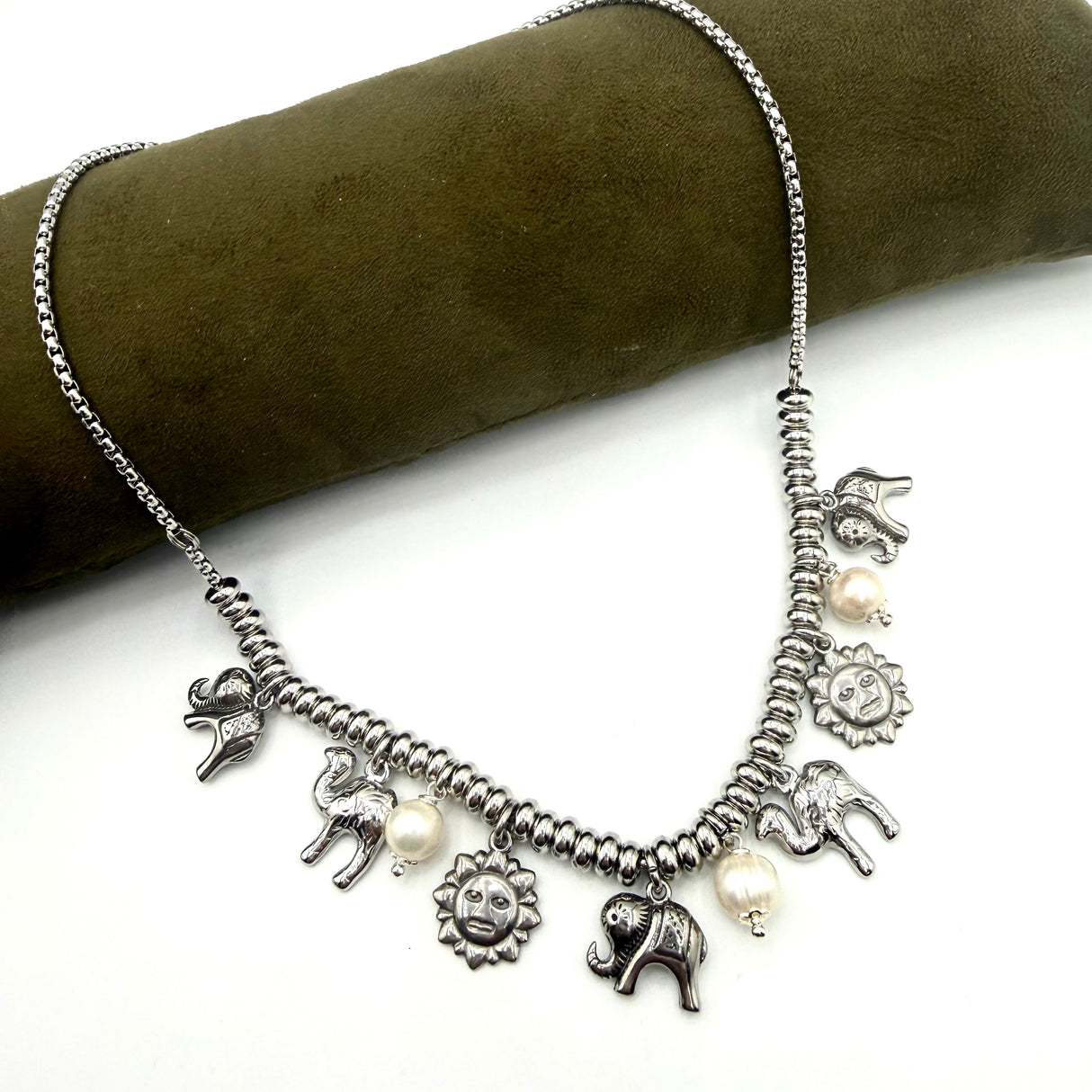 Collana Lucky Rainbow Cammello, Sole, Elefante