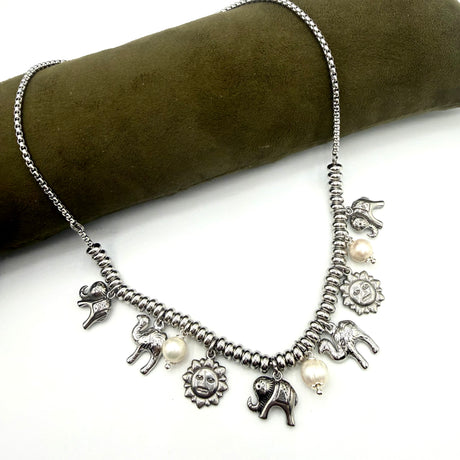 Collana Lucky Rainbow Cammello, Sole, Elefante