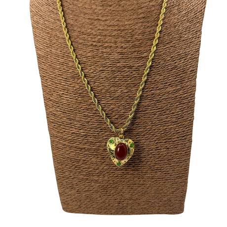 Collana Lanterna Cuore Giada Corniola