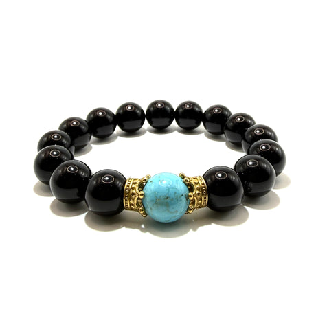 Bracciale Onice, pasta di turchese e Corone