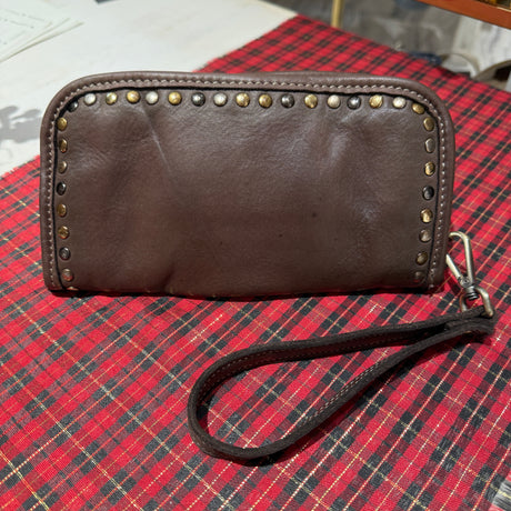 Portafoglio pelle e borchie Testa di Moro