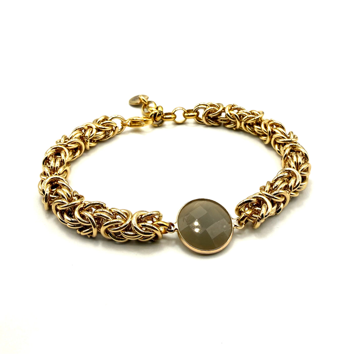 Bracciale Bizantina Dorata e pietra semipreziosa