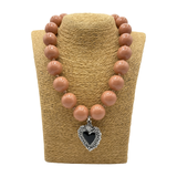Collana Resina Cipria e cuore sacro Black