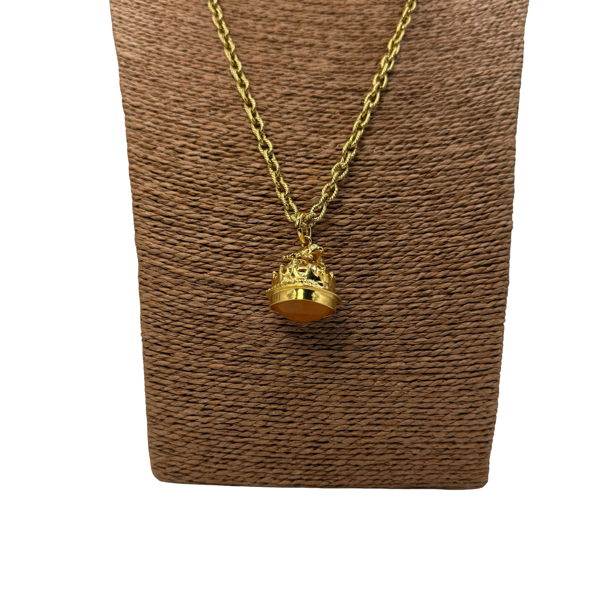 Collana Lanterna 6 Campana Corniola Arancio e Rana