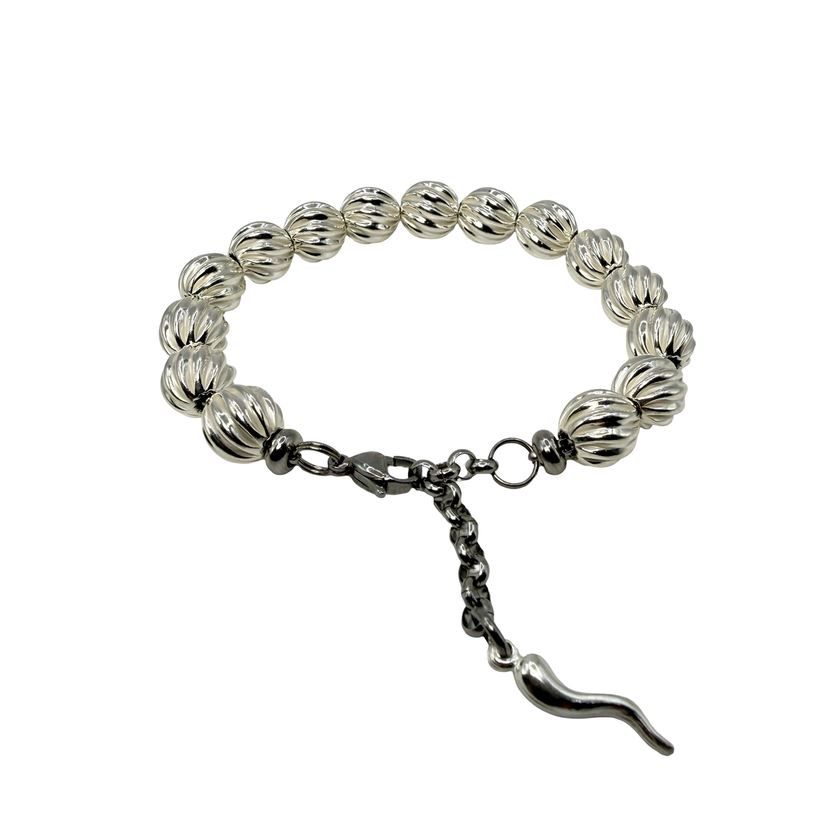 Bracciale Sfere ritorte big Argento925 Corno