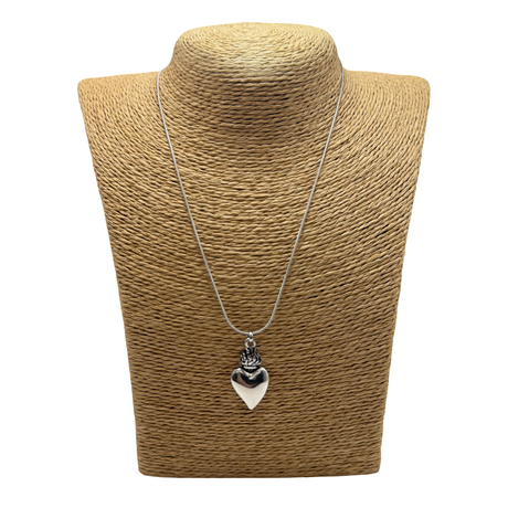 Collana Cuore Sacro fiamma Argento925