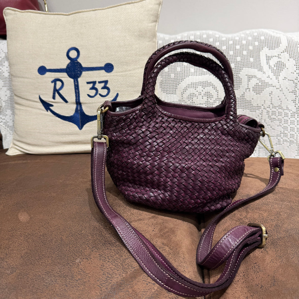 Borsa cestino Hermione small Borgogna