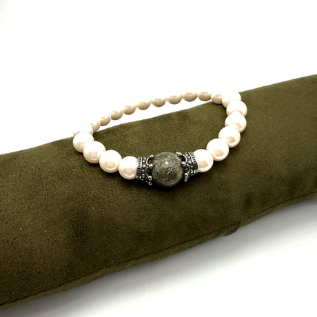Bracciale Corone Perle e Pirite