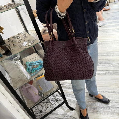 Borsa Intreccio Small Borgogna