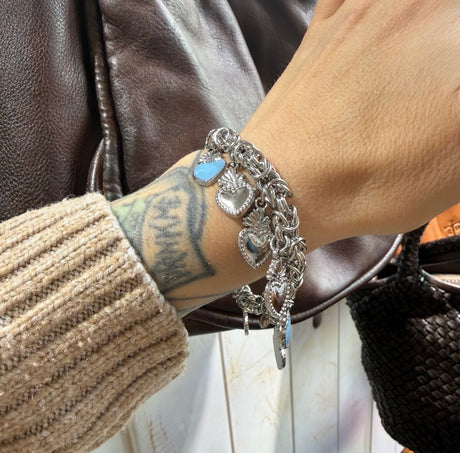 Bracciale Bizantina Cuori Sacri acciaio inossidabile pervinca
