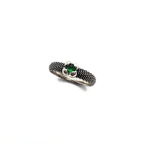 Anello Nagini puntinato pietra Verde Argento925