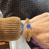 Bracciale Bizantina Dorata e pietra centrale