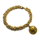 Bracciale Bizantina con Moneta Dorato