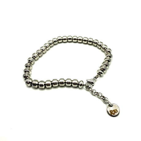 Bracciale pepite rigate acciaio
