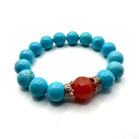 Bracciale Pasta di Turchese, Corniola e Corone