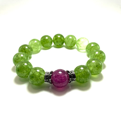 Bracciale Agata Verde, Viola e Corone