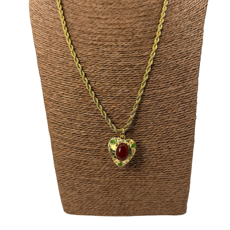 Collana Lanterna Cuore Giada Corniola