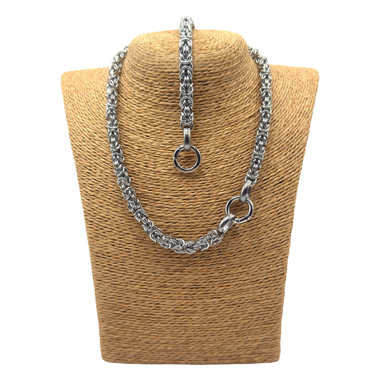 Collana e Bracciale Bizantina Media gancio ad anello DUO