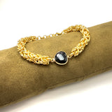 Bracciale Bizantina Dorata e pietra semipreziosa Black